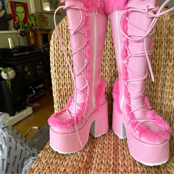 New Demonia x Dolls Kill Pure Vigilance Platform Boots - Picture 5 of 10